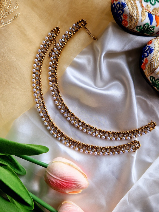 Golden Stone Anklets